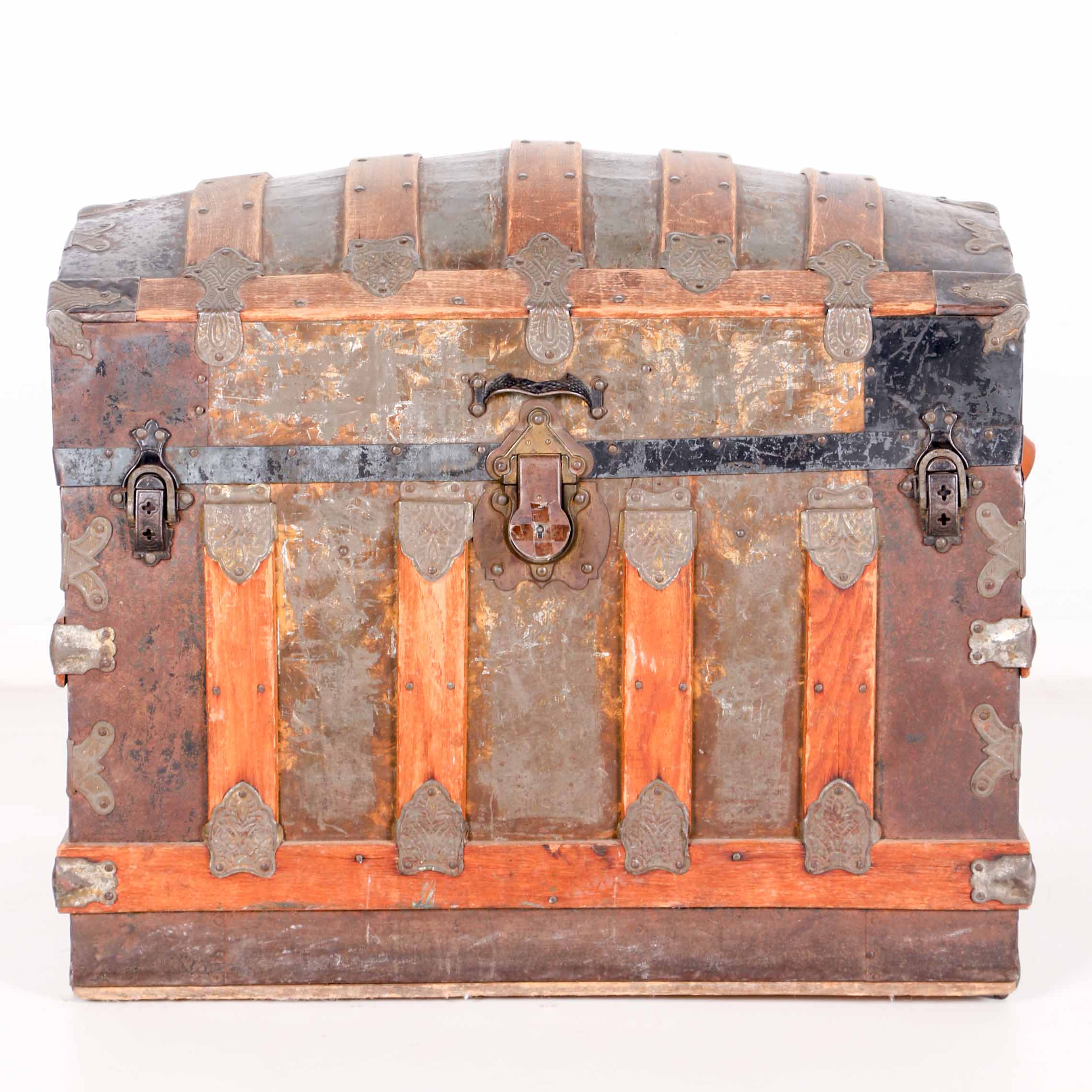 Vintage Wood Dome Trunk