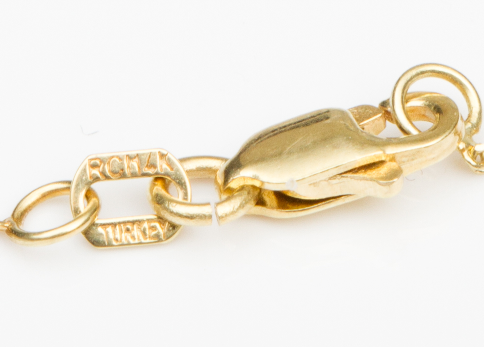 14K Yellow Gold and Diamond Crown Pendant Necklace