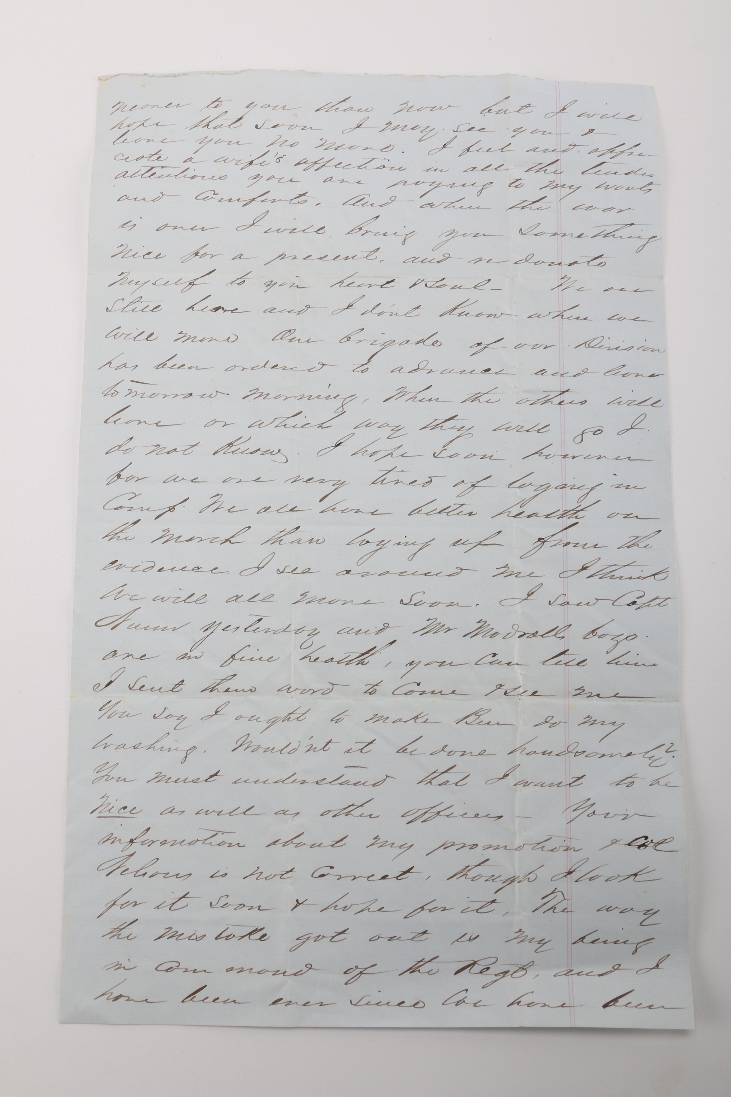 1862 Civil War Era Letter