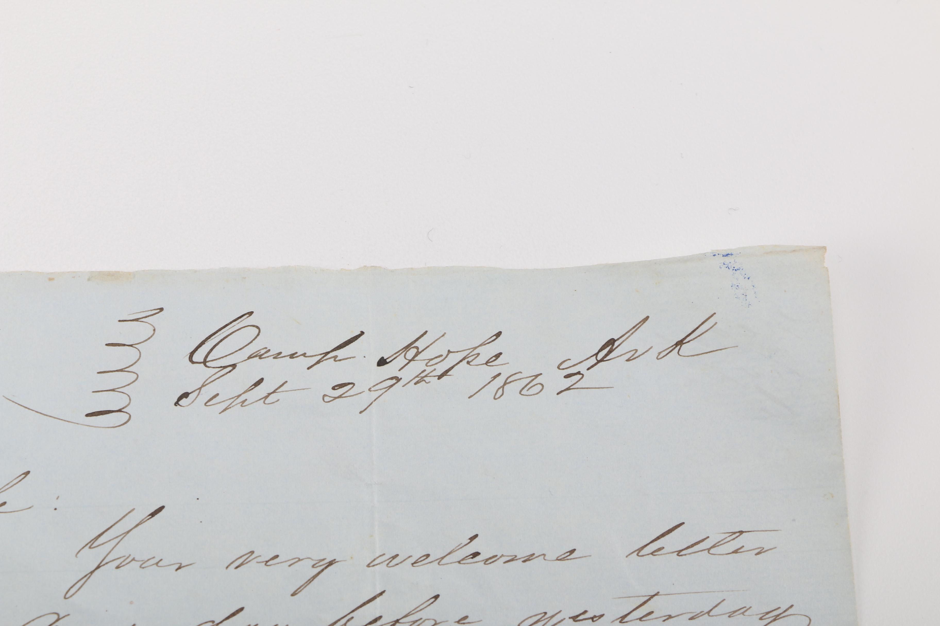 1862 Civil War Era Letter