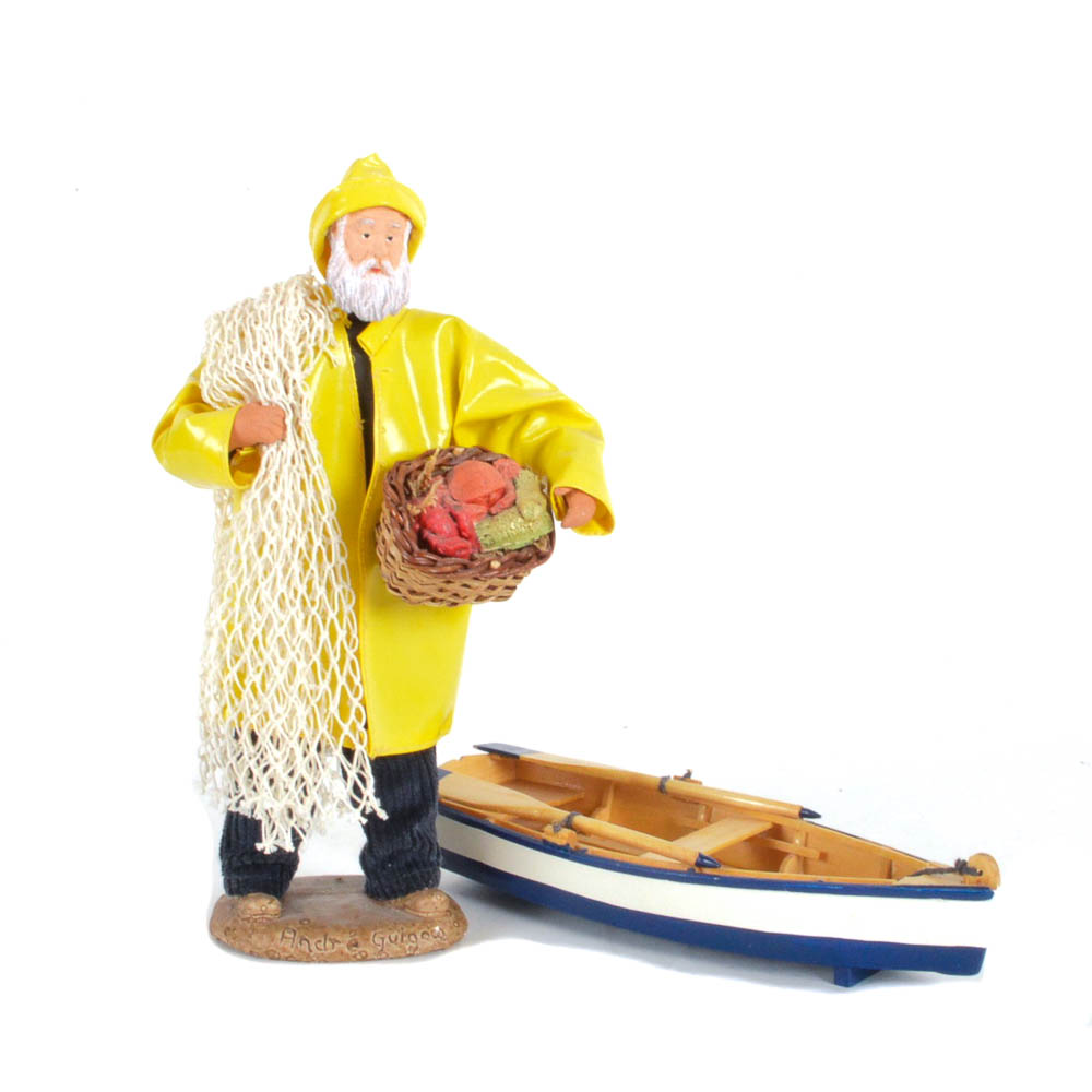 Vintage Andre Guigon Fisherman Figurine