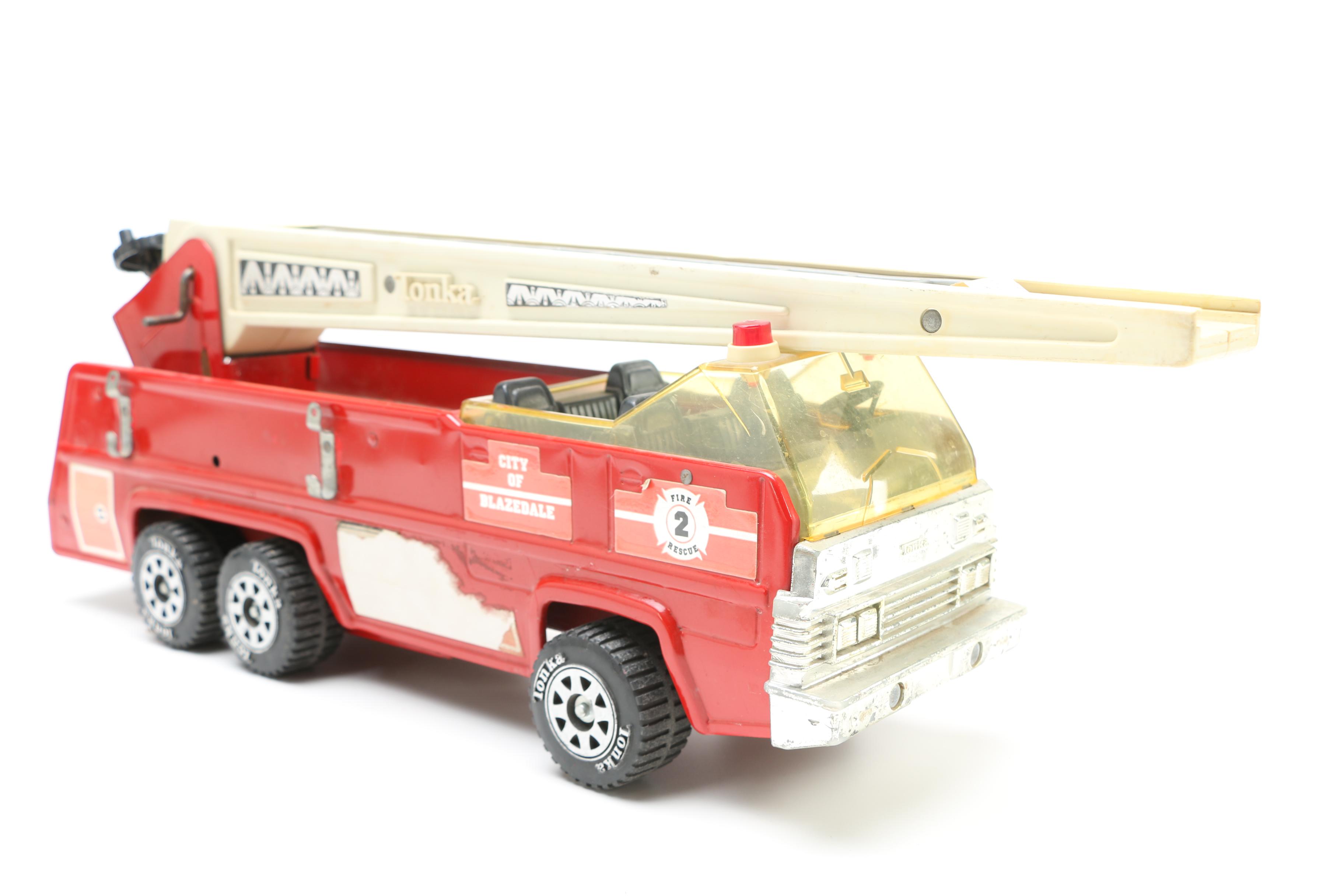 Vintage Metal Toy Fire Trucks Including Tonka