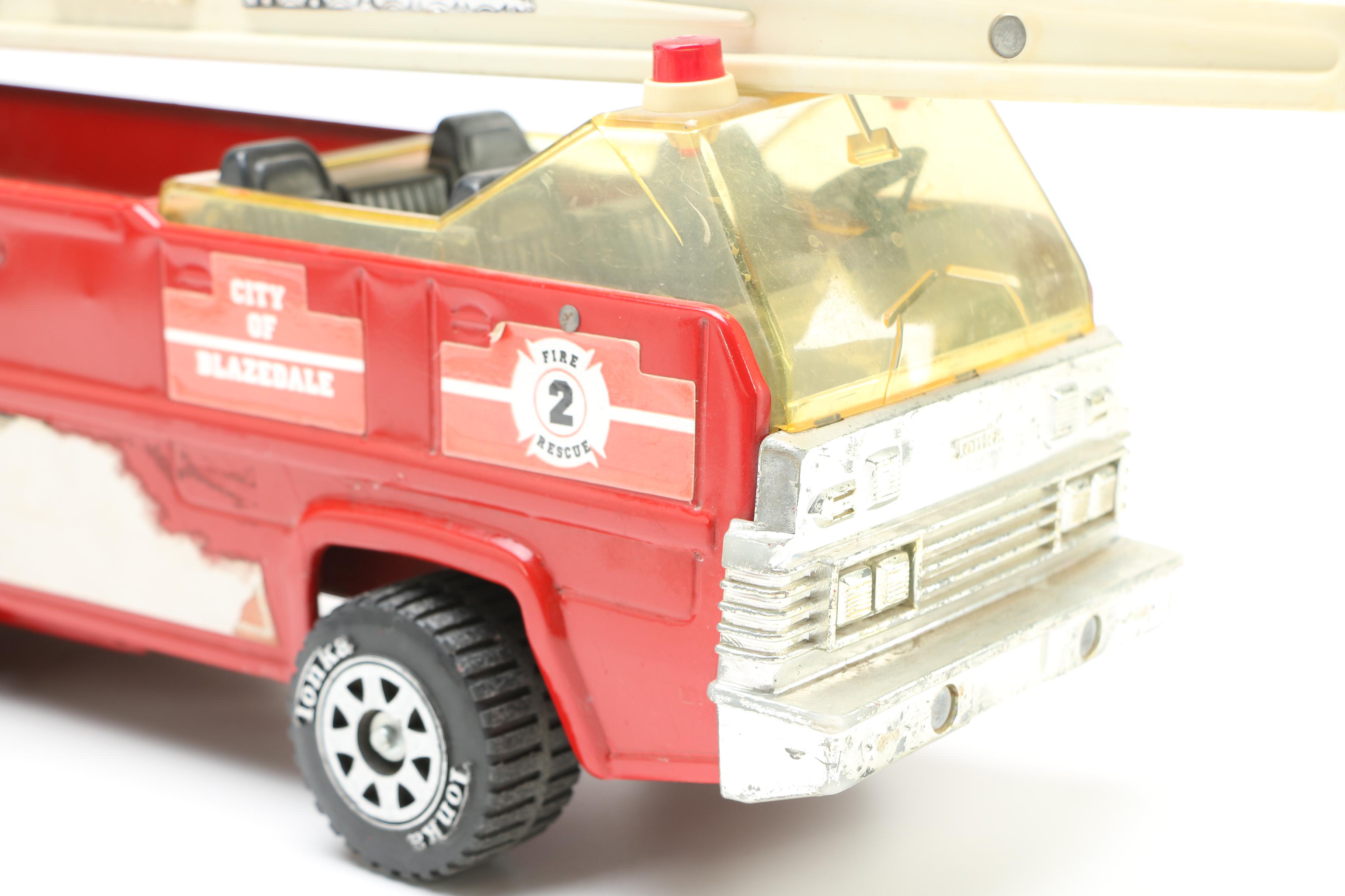 Vintage Metal Toy Fire Trucks Including Tonka