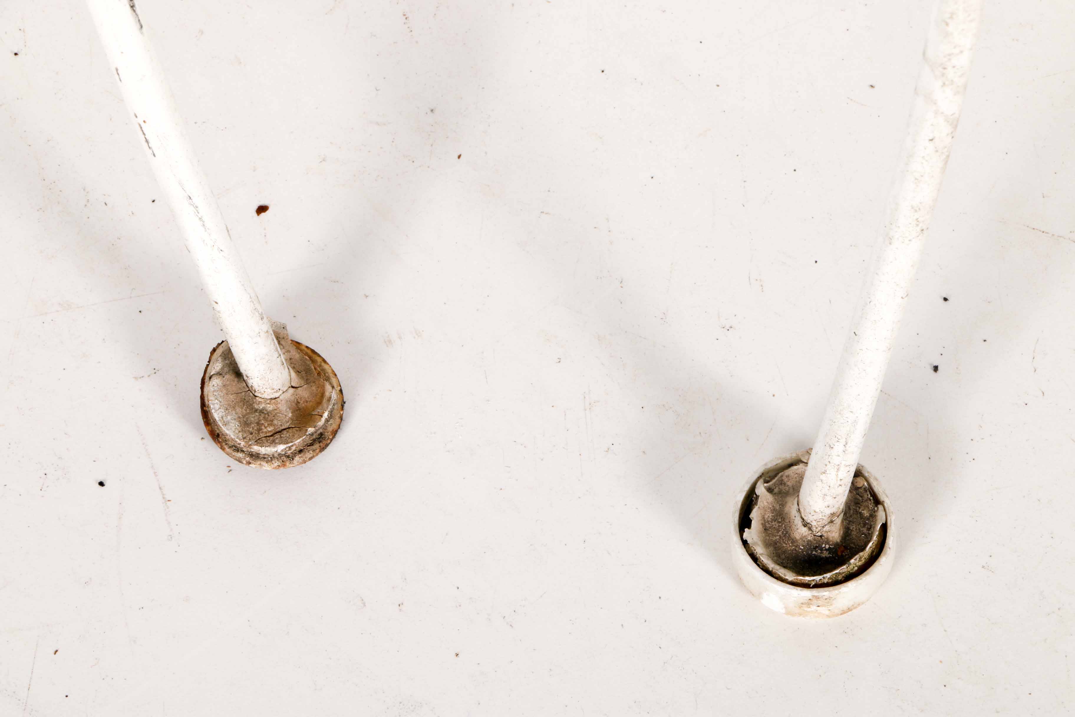 Pair Of Vintage White Iron Patio Chairs