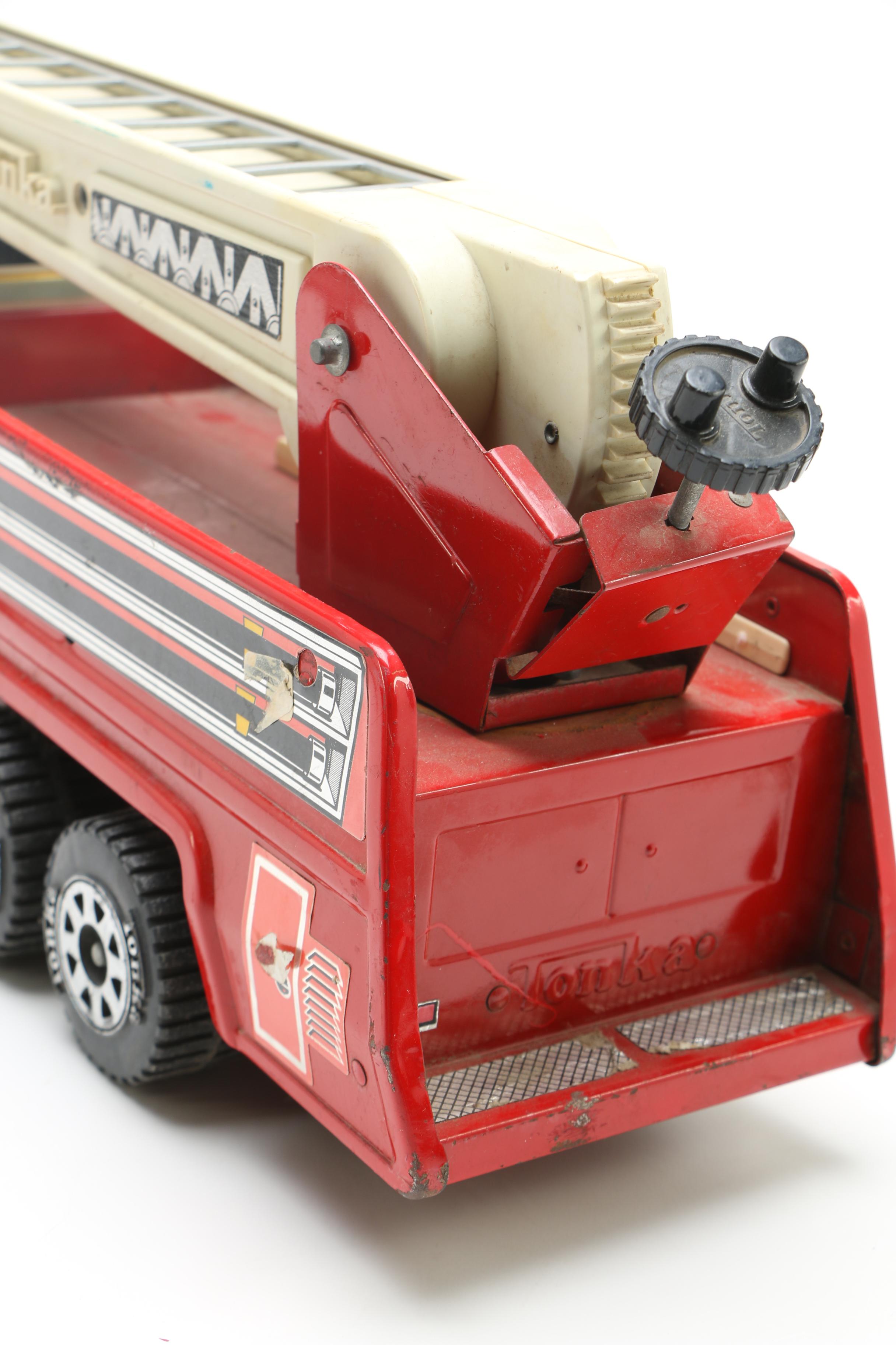 Vintage Metal Toy Fire Trucks Including Tonka