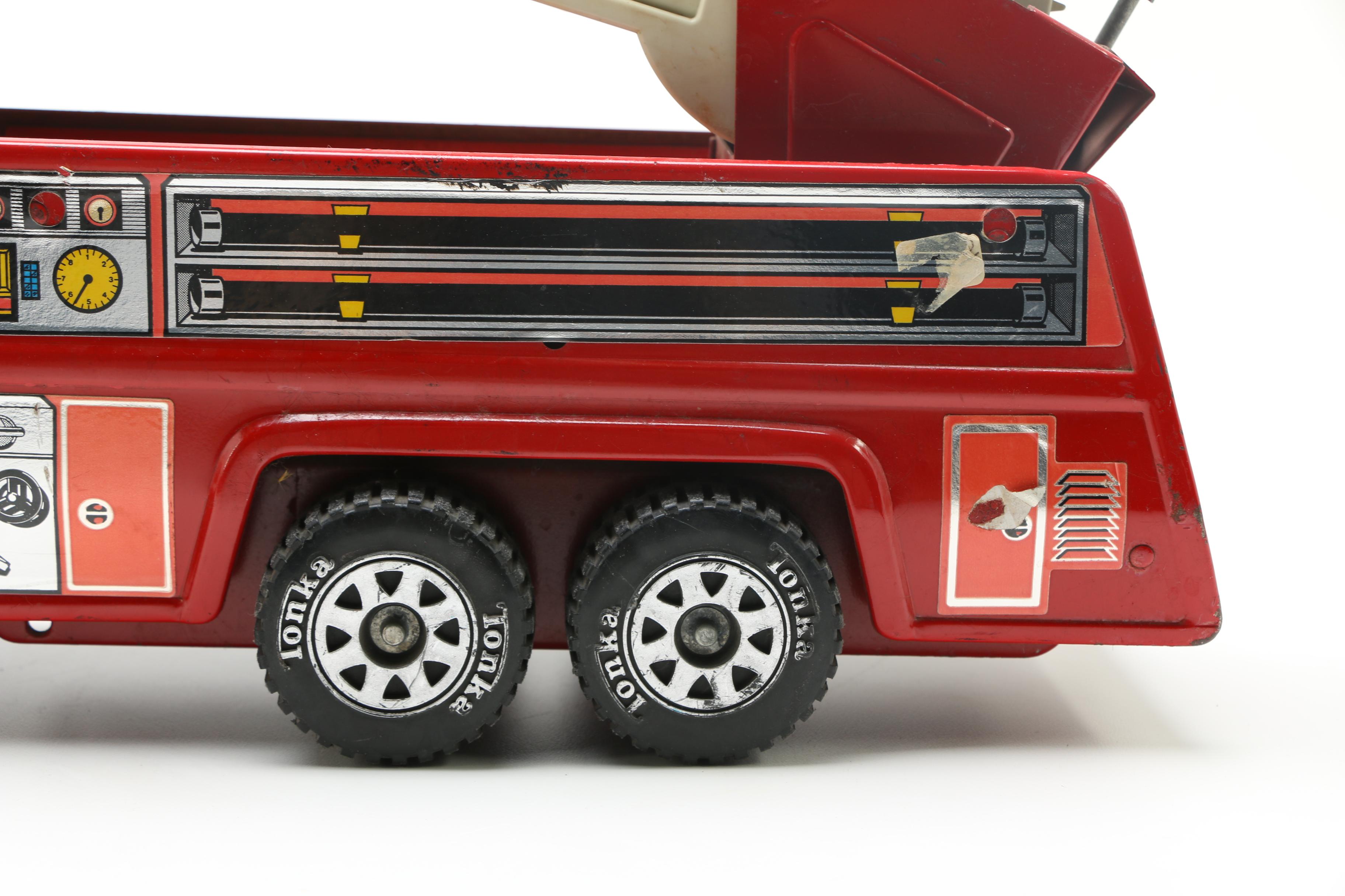 Vintage Metal Toy Fire Trucks Including Tonka