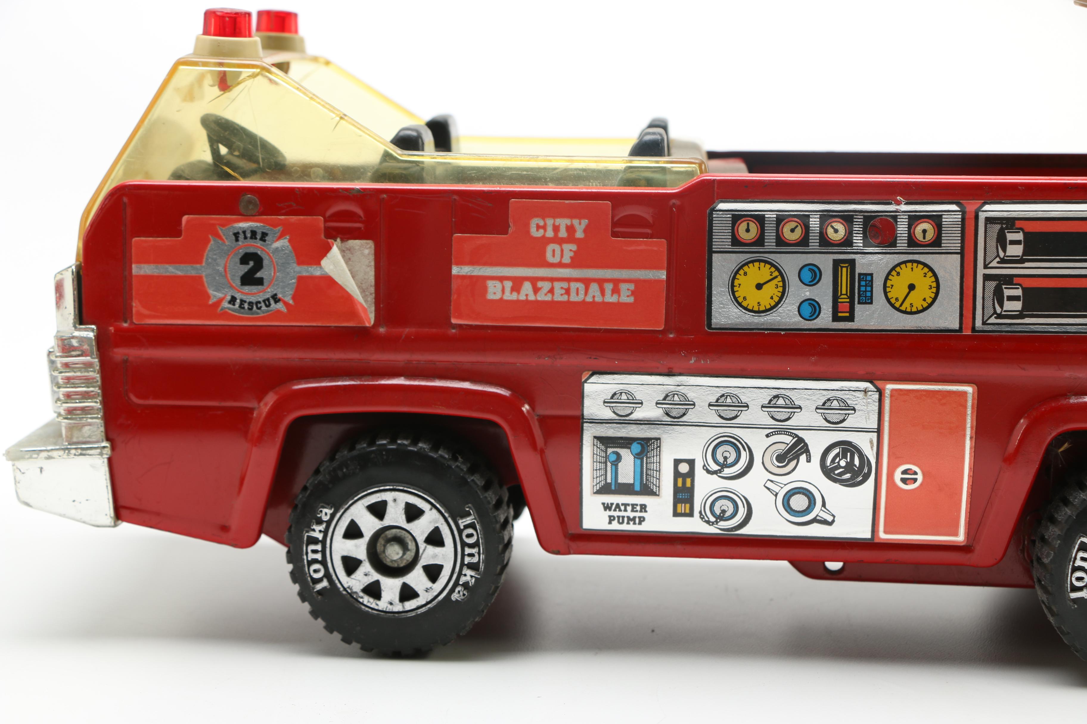 Vintage Metal Toy Fire Trucks Including Tonka