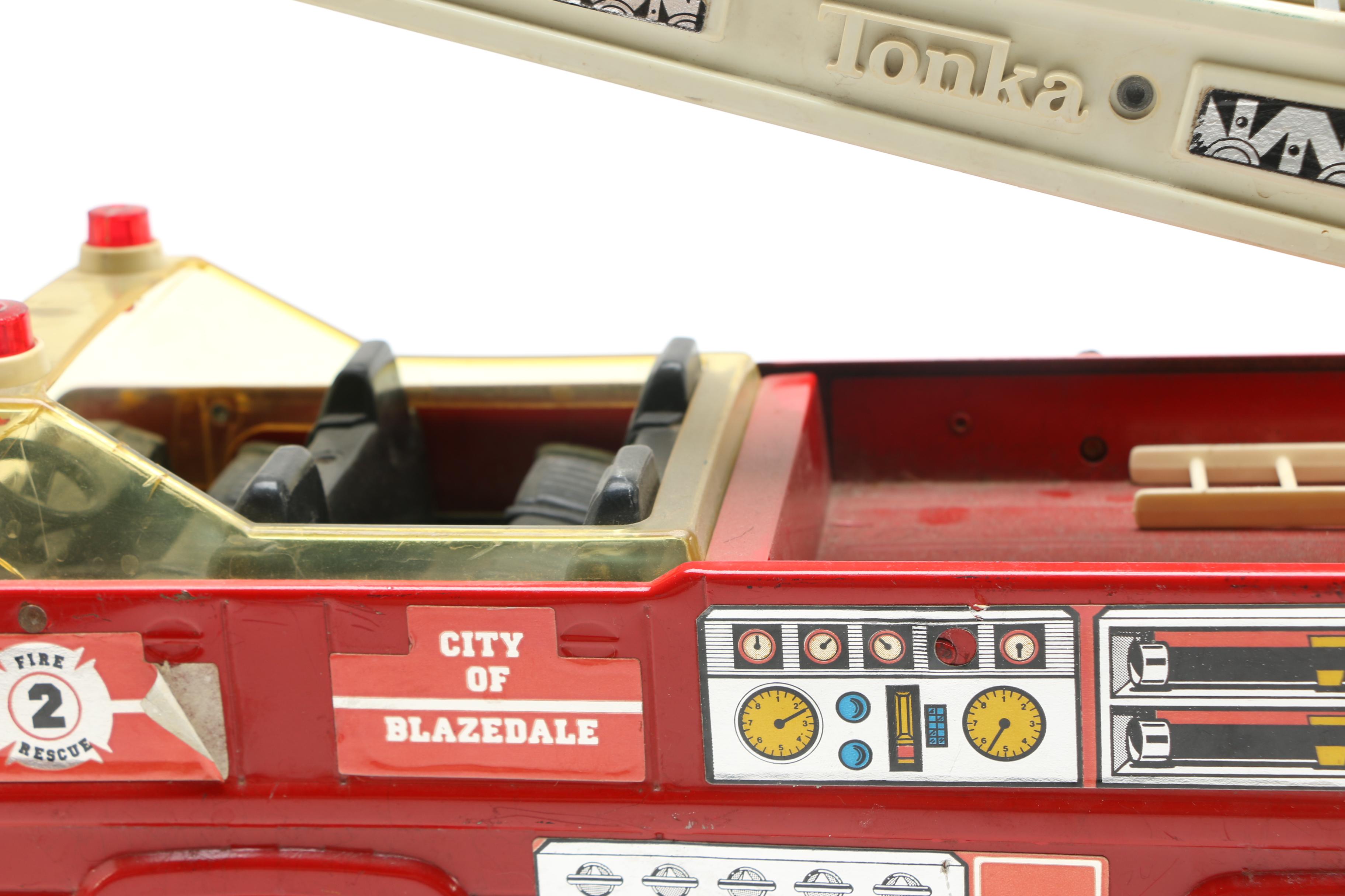 Vintage Metal Toy Fire Trucks Including Tonka