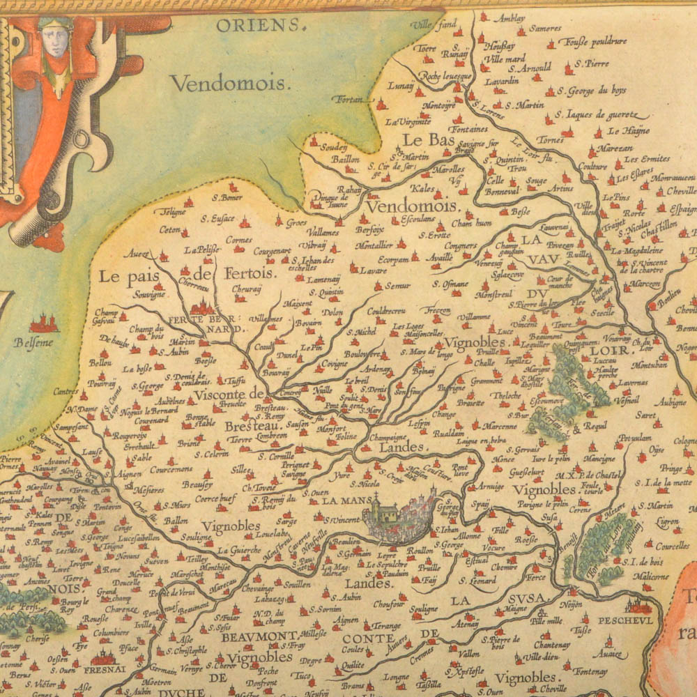 Map of the French Region of the Cenomani by Mattheus Ogerius and Map of Bretagne and Normandy 1594