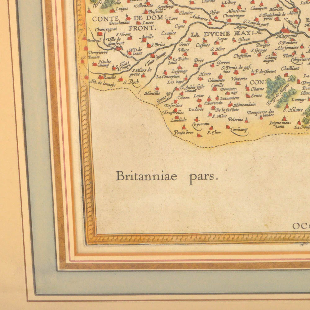 Map of the French Region of the Cenomani by Mattheus Ogerius and Map of Bretagne and Normandy 1594