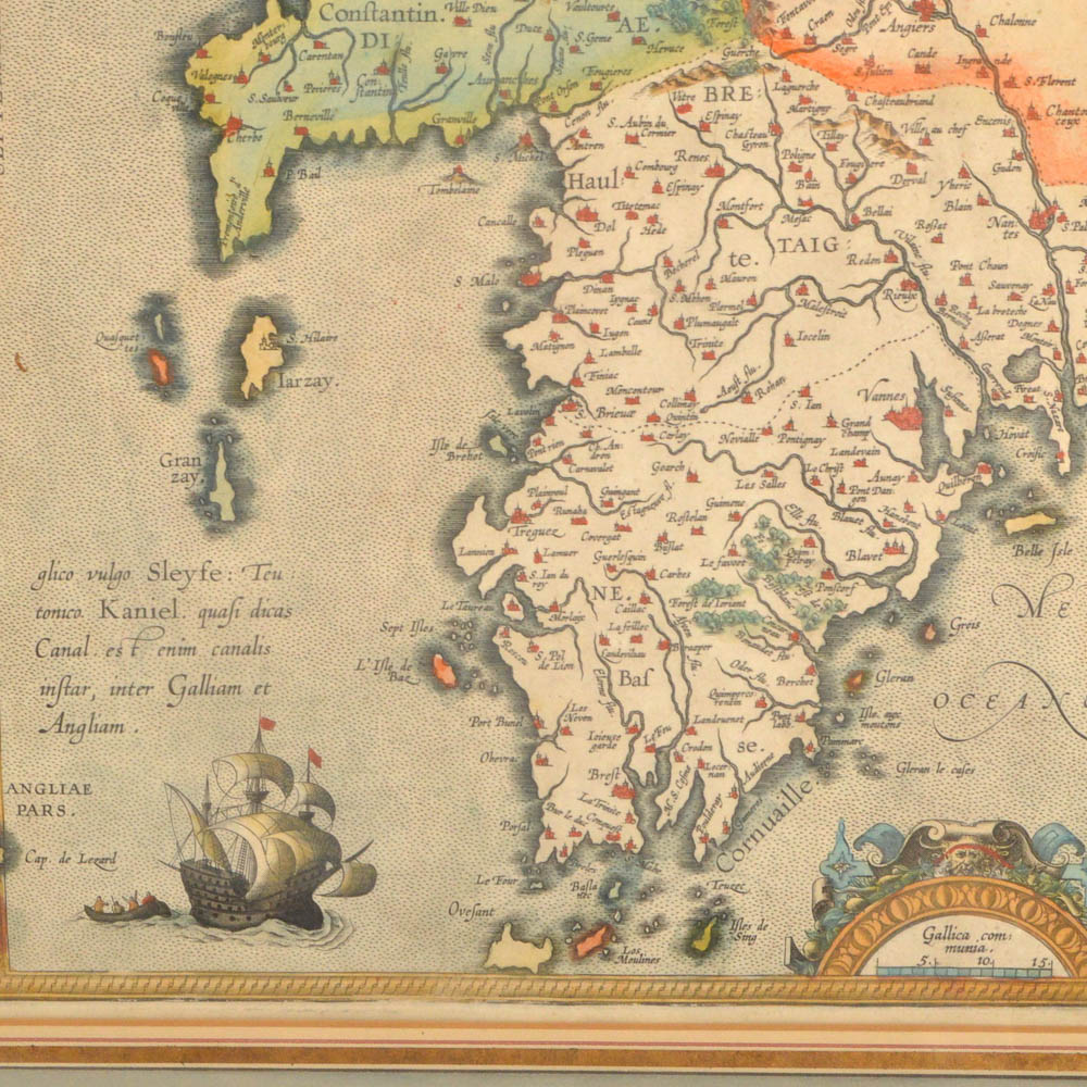 Map of the French Region of the Cenomani by Mattheus Ogerius and Map of Bretagne and Normandy 1594