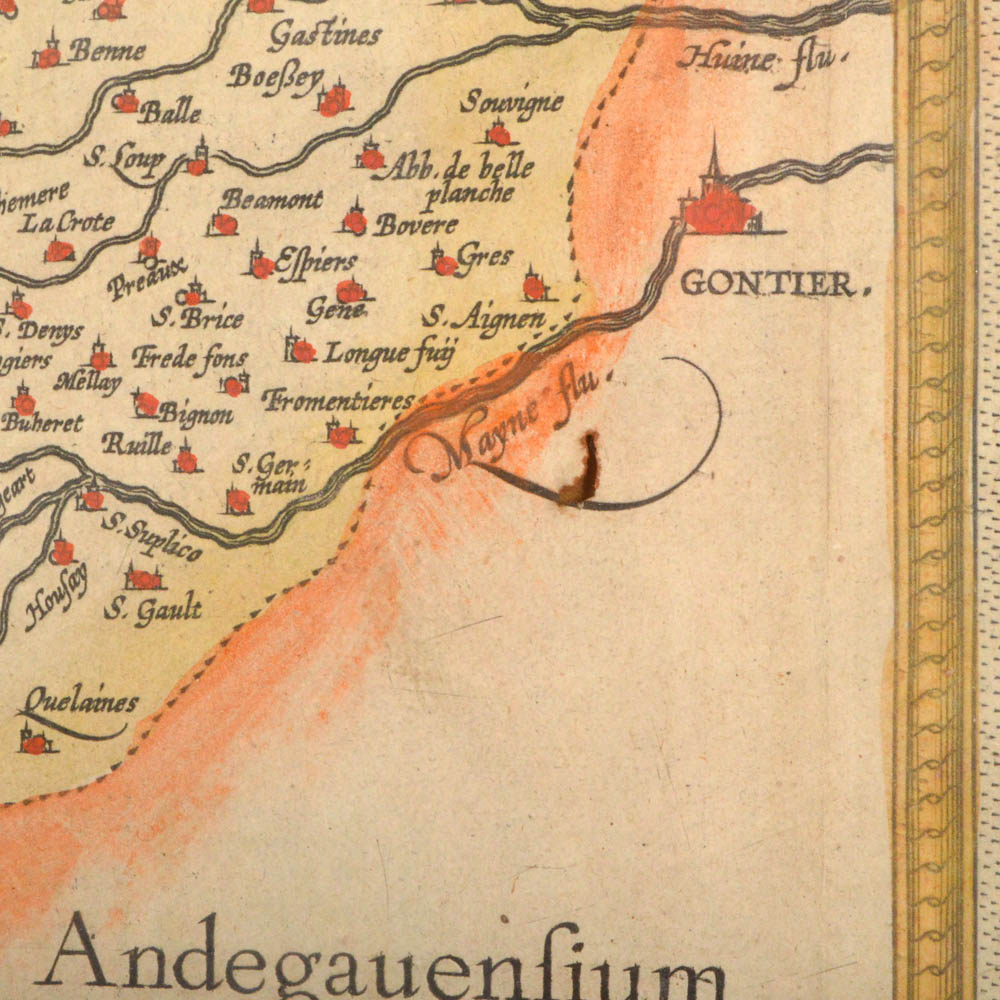 Map of the French Region of the Cenomani by Mattheus Ogerius and Map of Bretagne and Normandy 1594