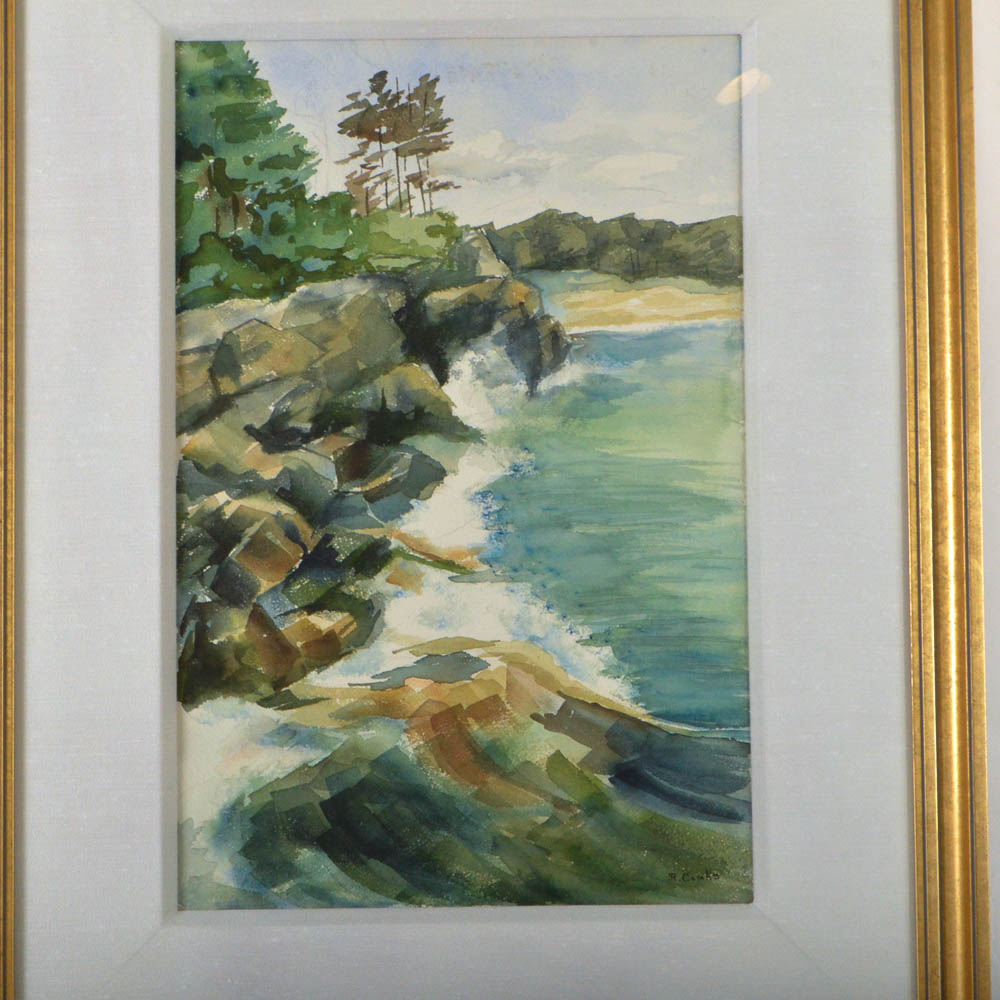 Framed R. Combs Signed Watercolor