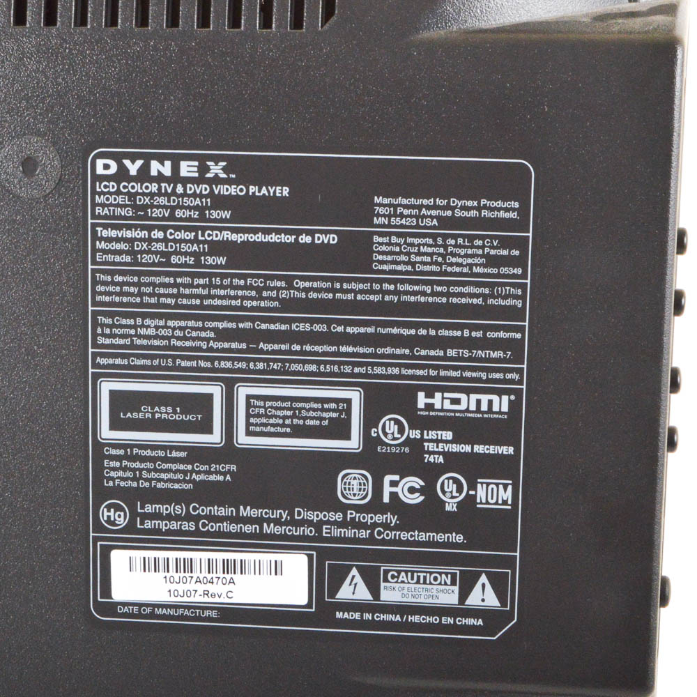 Dynex 19" LCD Television and DVD Video Player