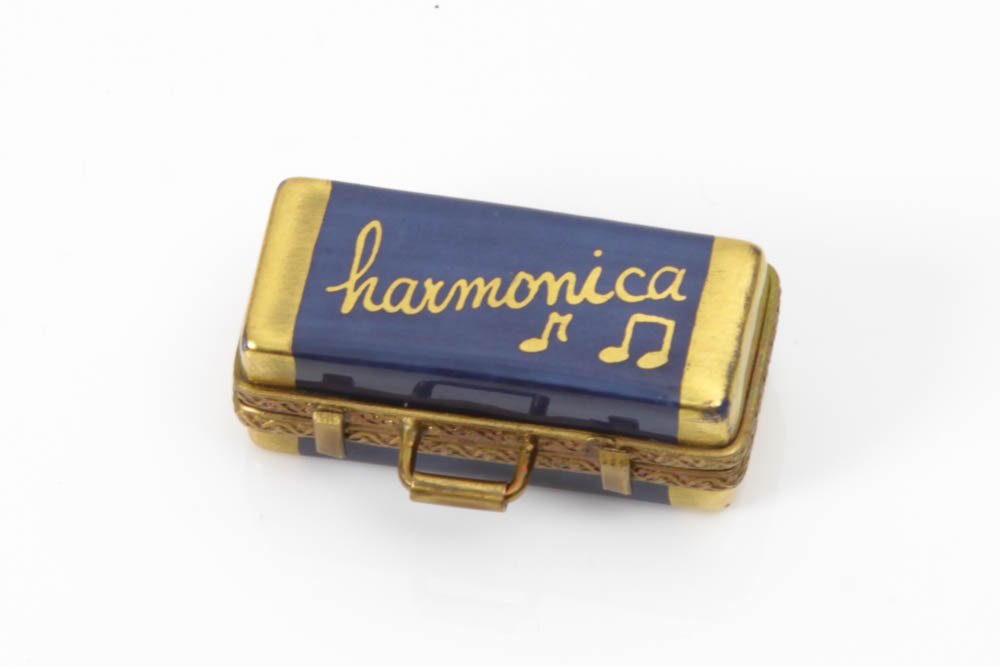 Limoges China "Harmonica with Case" Trinket Box