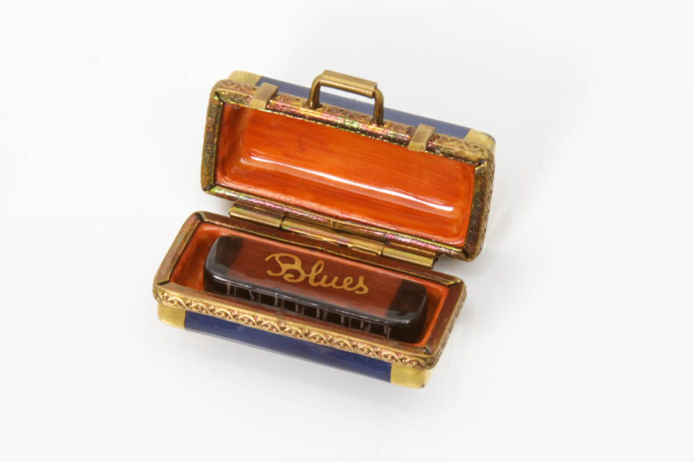 Limoges China "Harmonica with Case" Trinket Box