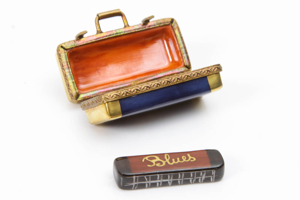 Limoges China "Harmonica with Case" Trinket Box