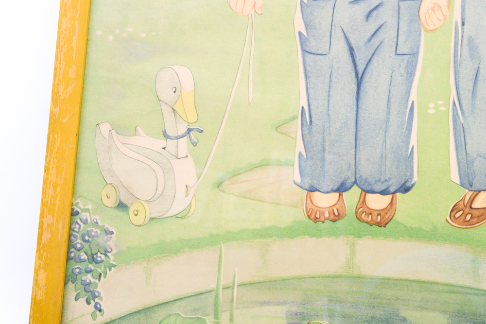 Framed Vintage Offset Lithograph Print