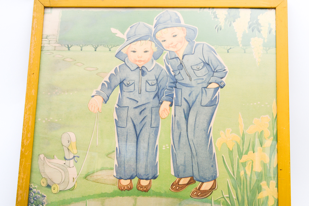 Framed Vintage Offset Lithograph Print