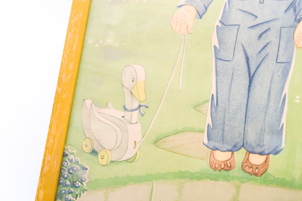 Framed Vintage Offset Lithograph Print