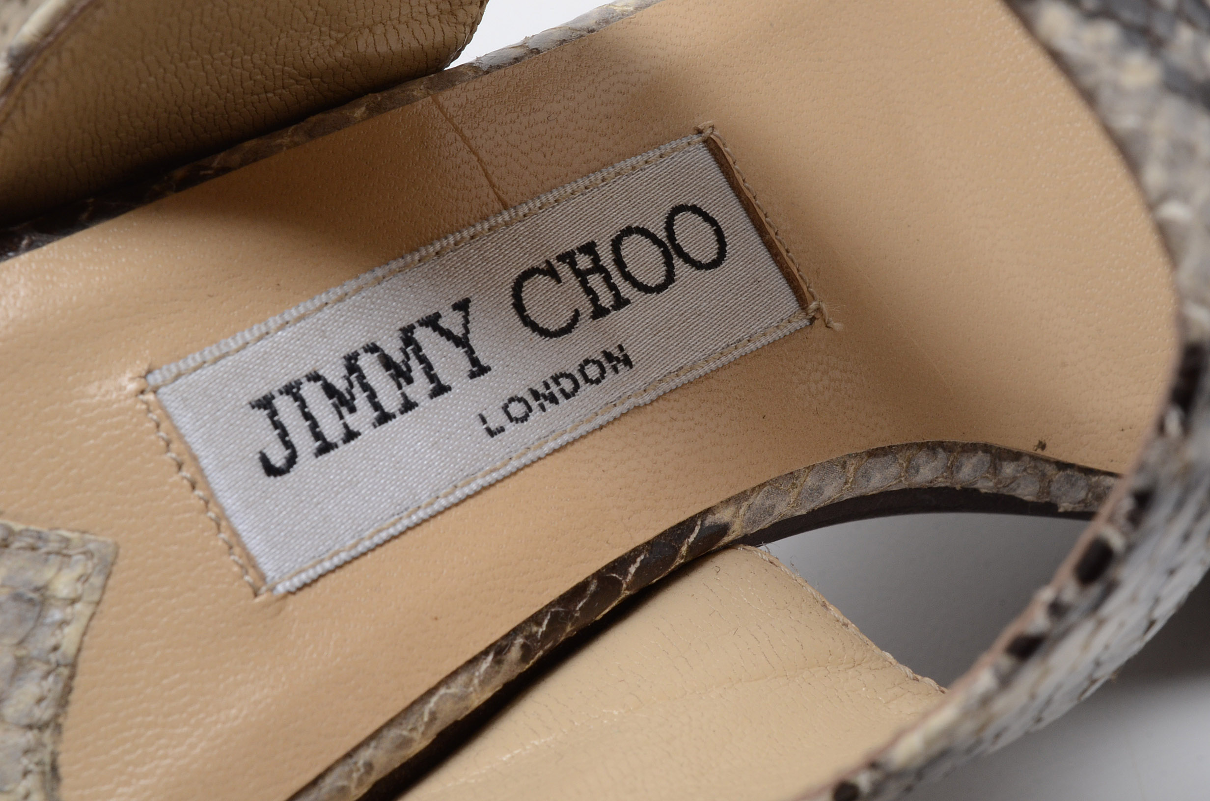 Jimmy Choo Ulrika Platform Slides in Snakeskin Style Leather