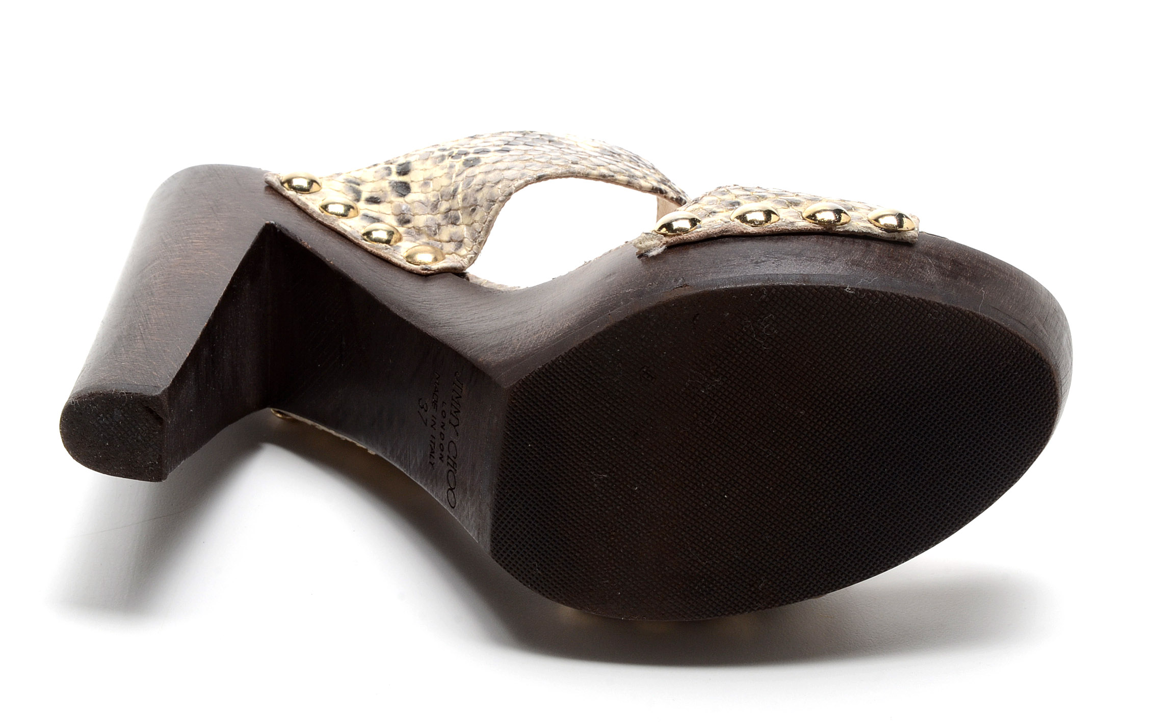 Jimmy Choo Ulrika Platform Slides in Snakeskin Style Leather