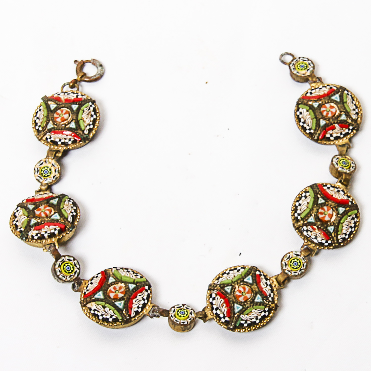 Antique Beaded Bracelet and Carved Red Box