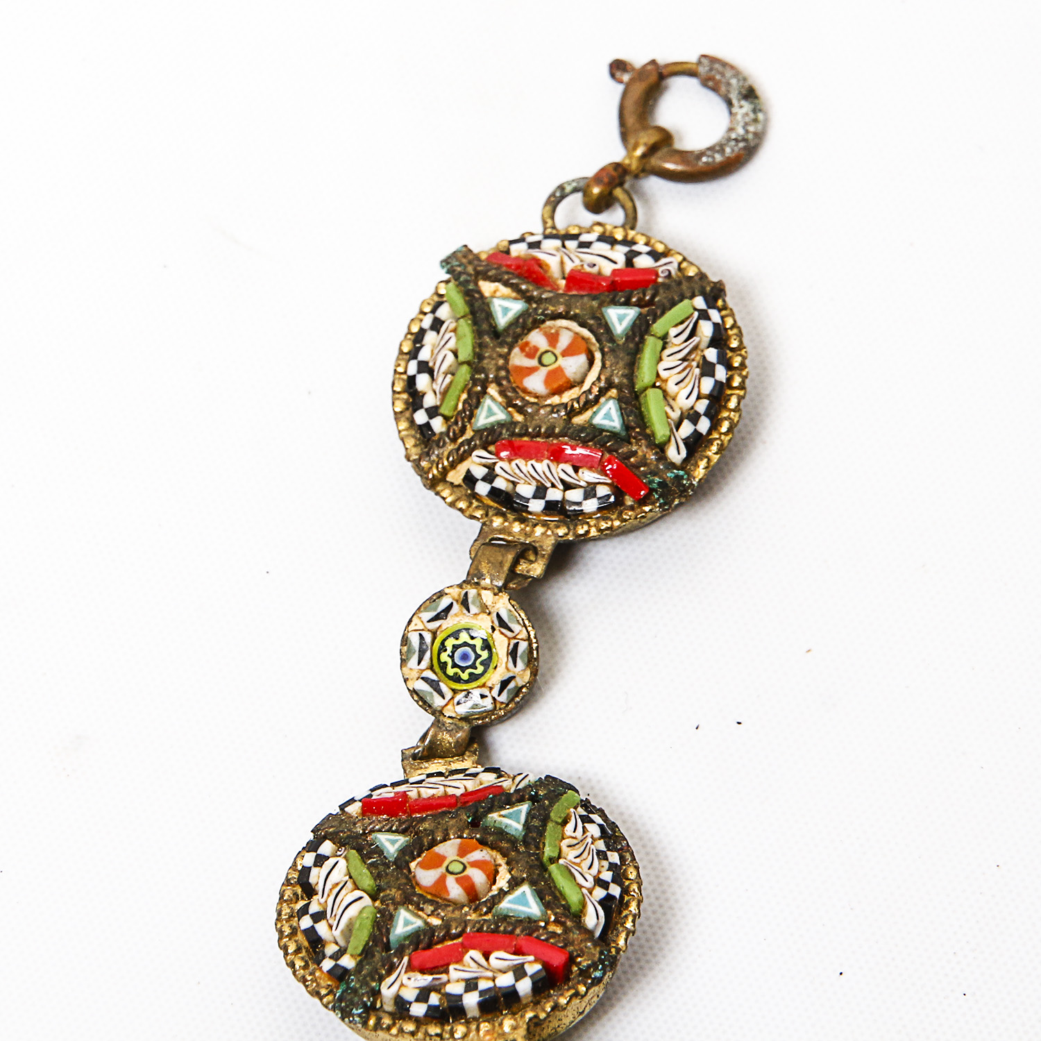 Antique Beaded Bracelet and Carved Red Box