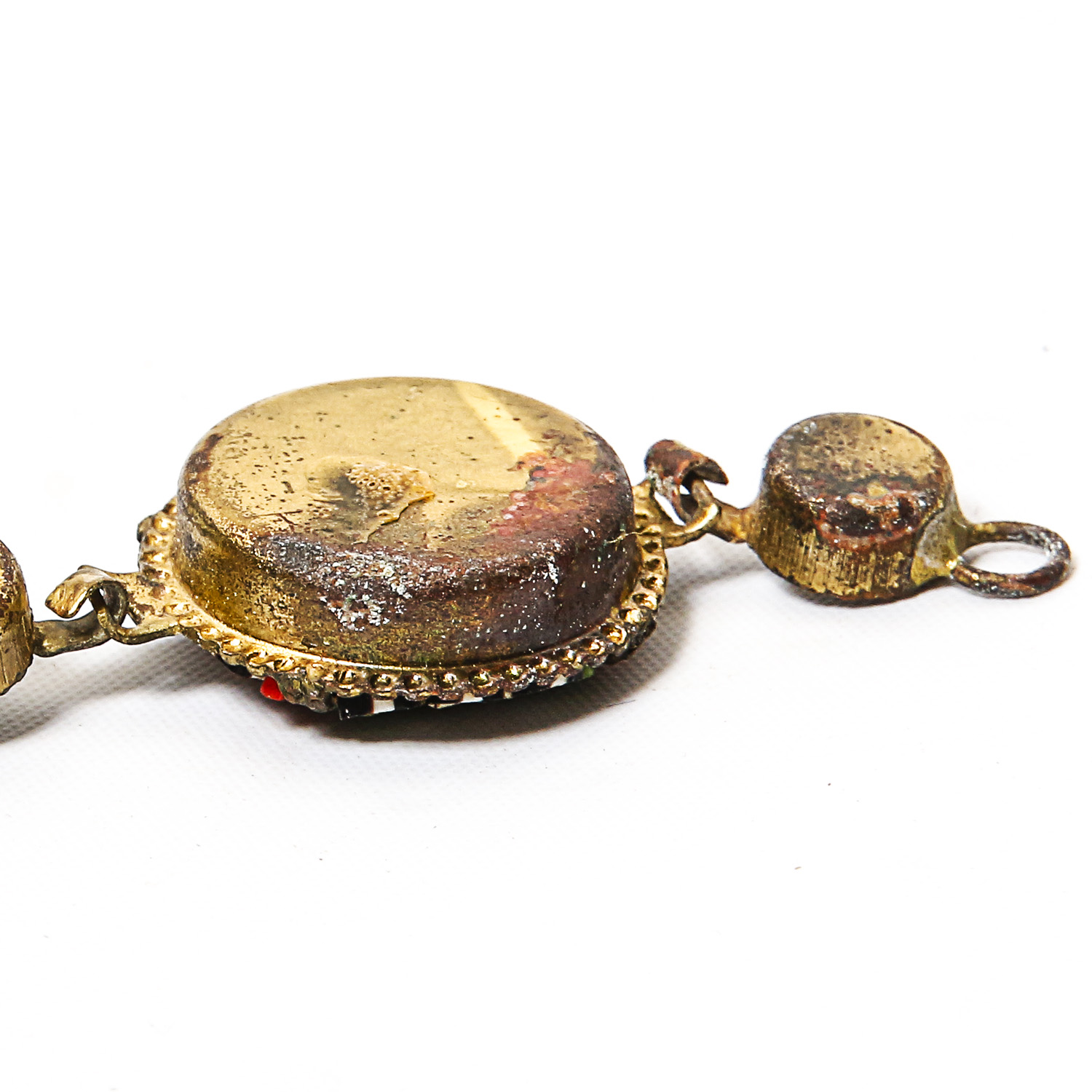 Antique Beaded Bracelet and Carved Red Box