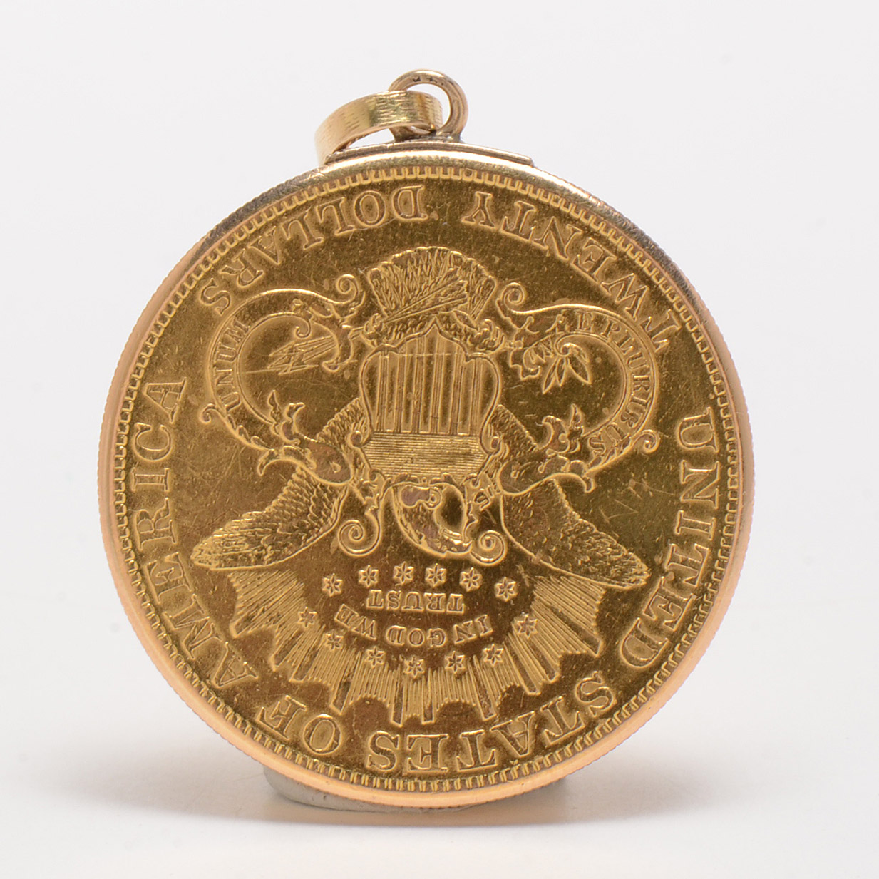 18K Yellow Gold Omega Constellation Watch Pendant in 22K Yellow Gold 1898 Coin Case