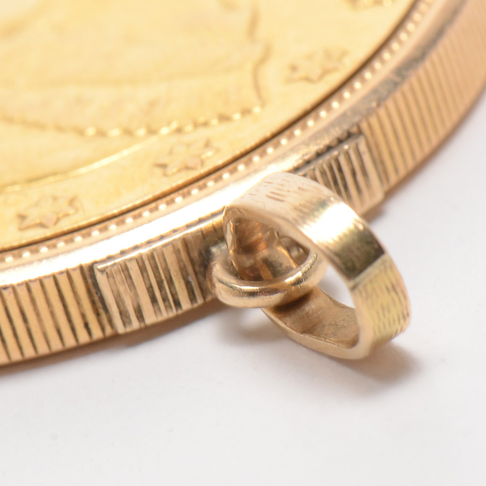 18K Yellow Gold Omega Constellation Watch Pendant in 22K Yellow Gold 1898 Coin Case