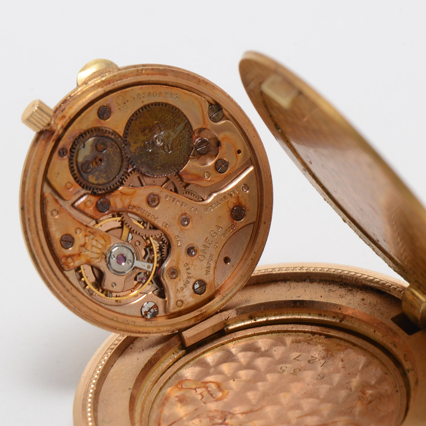 18K Yellow Gold Omega Constellation Watch Pendant in 22K Yellow Gold 1898 Coin Case