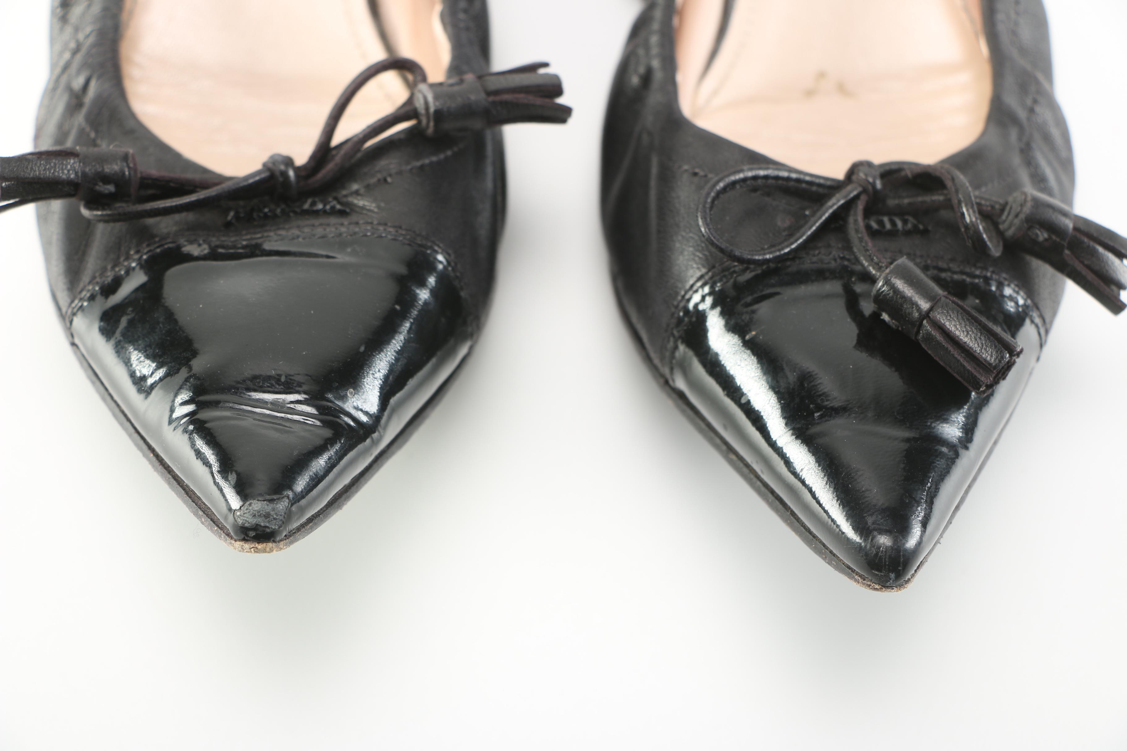 Prada Tassel Ballet Flats