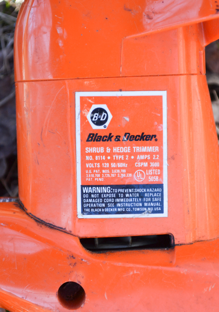 Black & Decker Electric Hedge Trimmer, Worx String Trimmer and Extension Cord