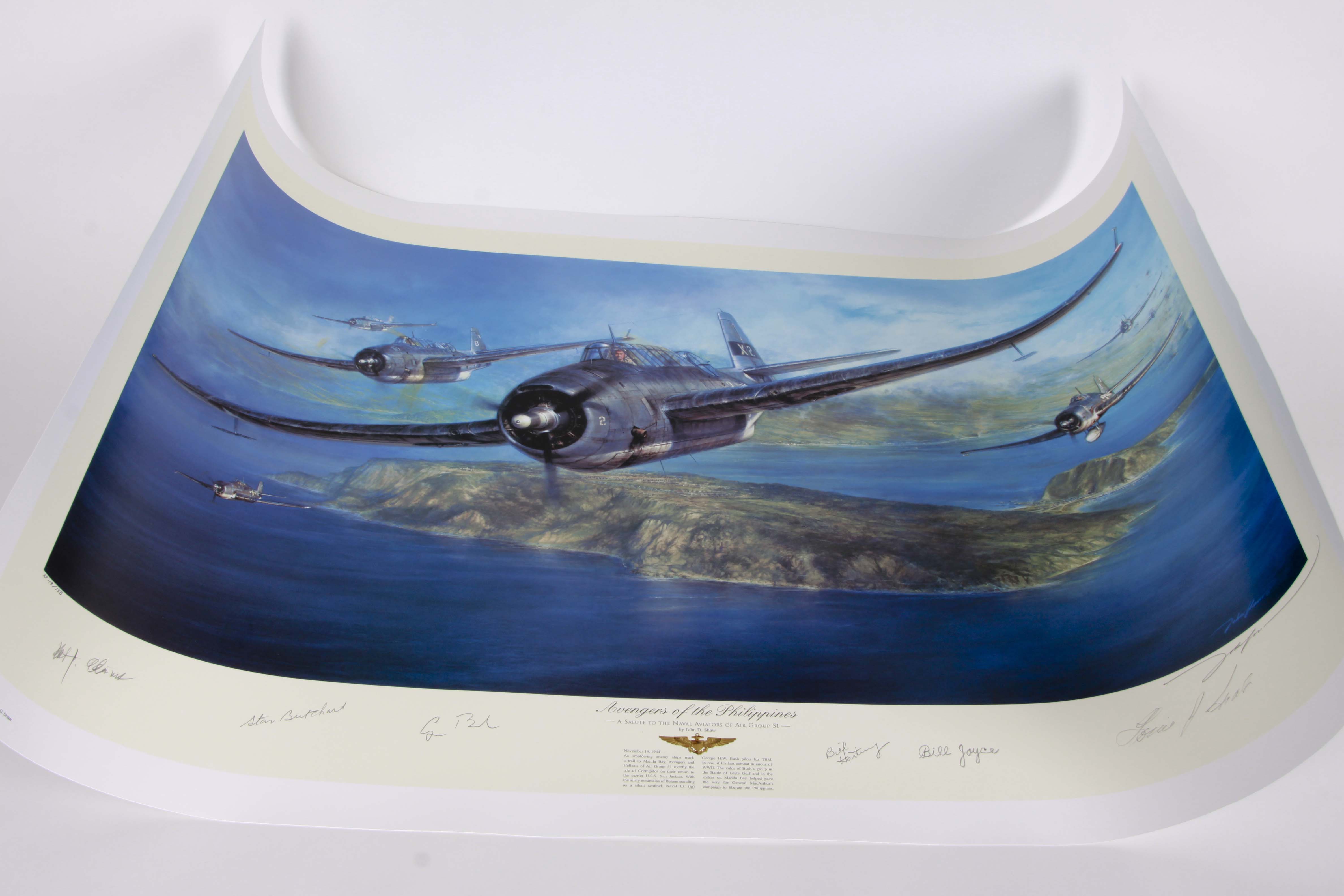 John D. Shaw Lithograph "Avengers' of the Philippines"