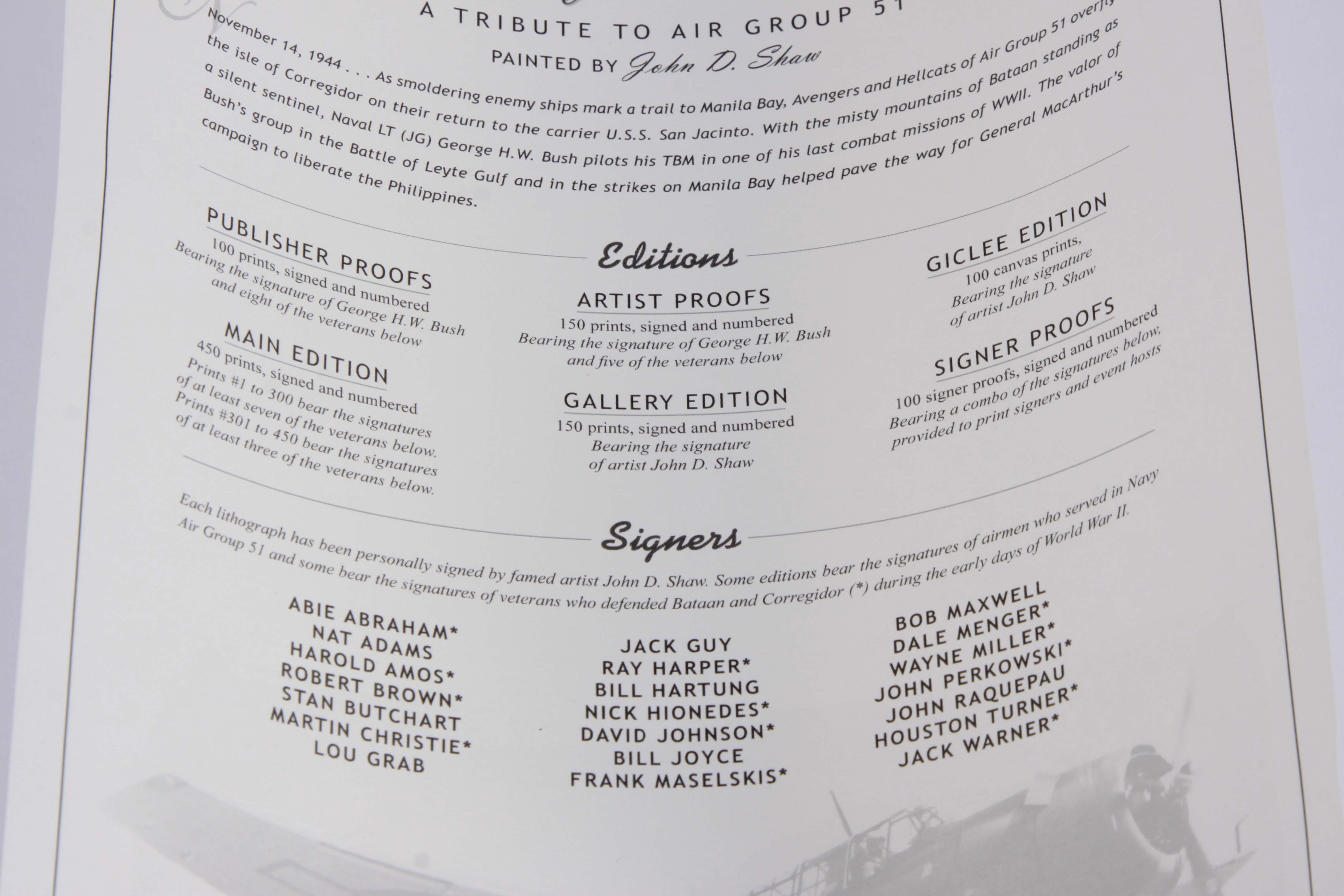 John D. Shaw Lithograph "Avengers' of the Philippines"