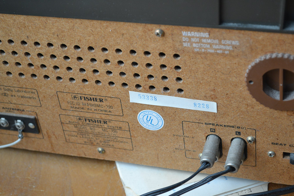 Fisher MC-720 Cassette/Turntable Stereo With Panasonic Speakers