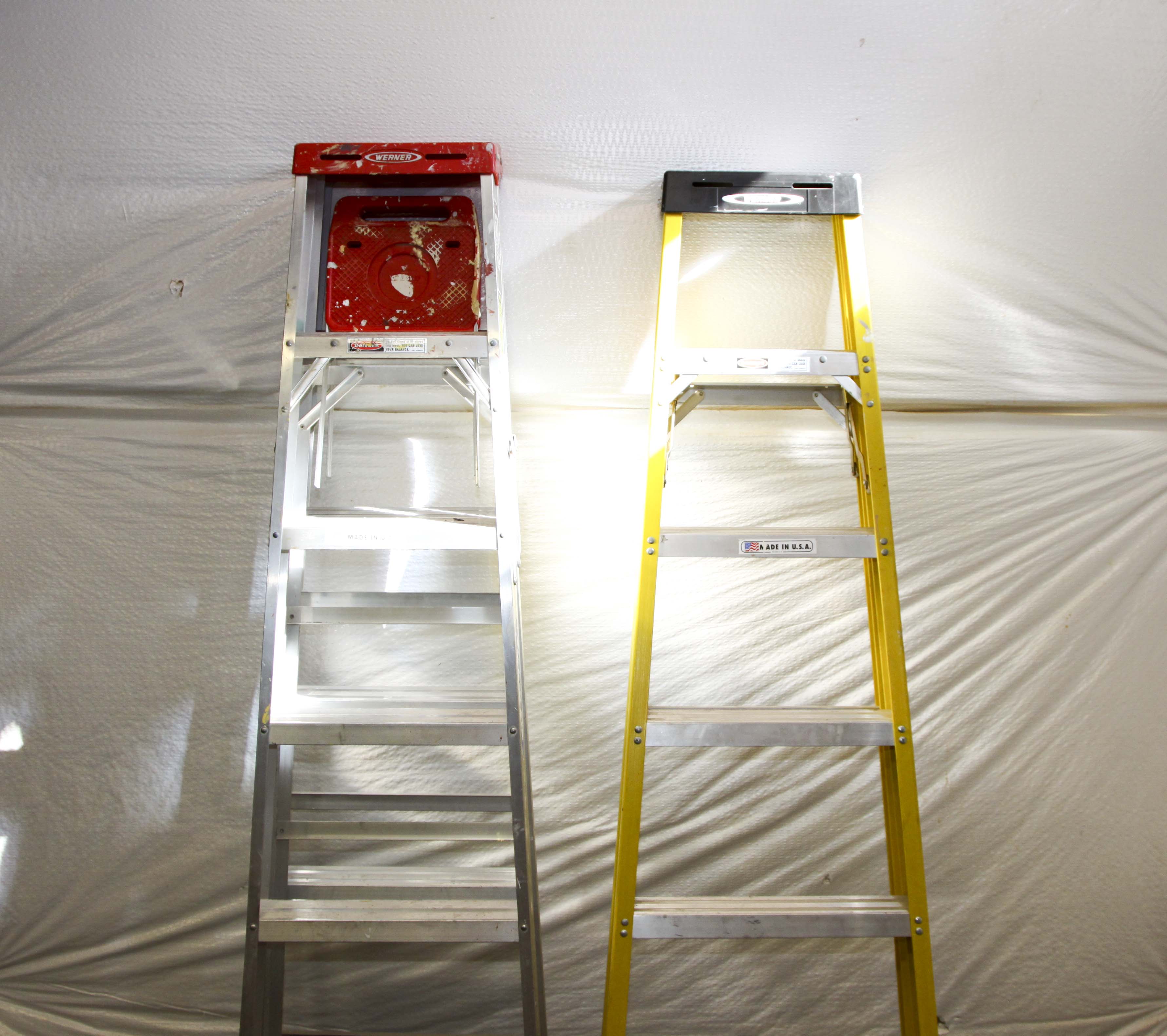 Group of Metal Ladders