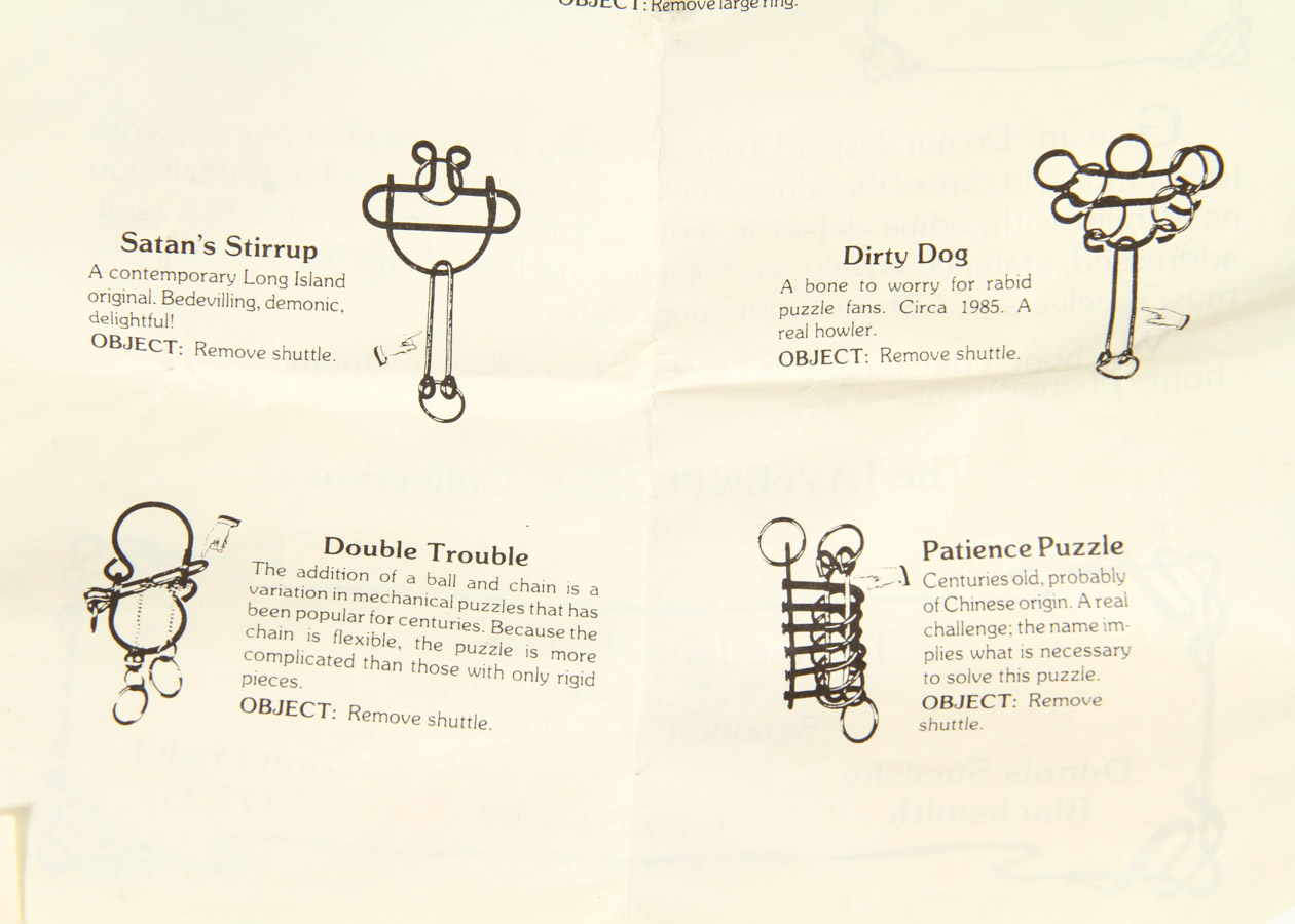 Set of 17th and 18th-Century Reproduction Tavern Puzzles