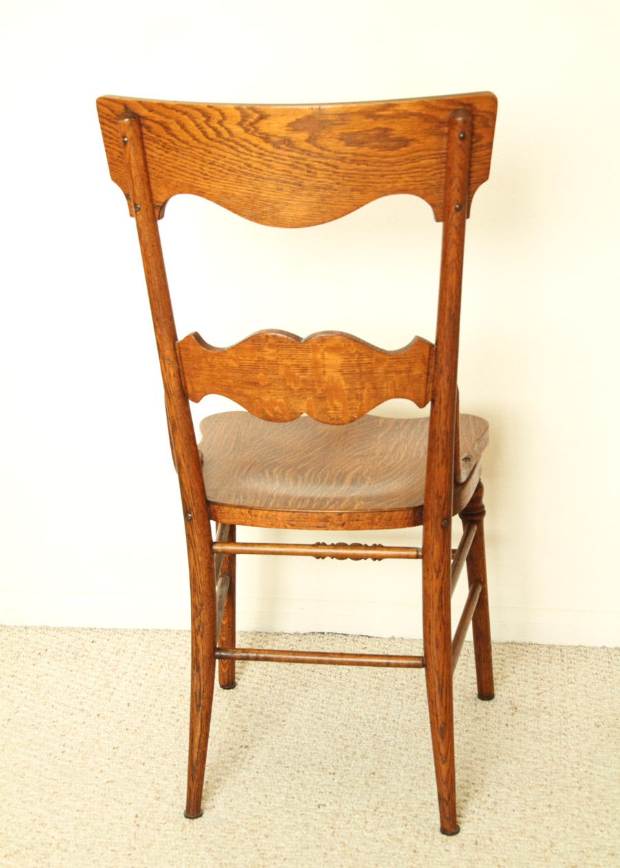 Vintage Tiger Oak Side Chair