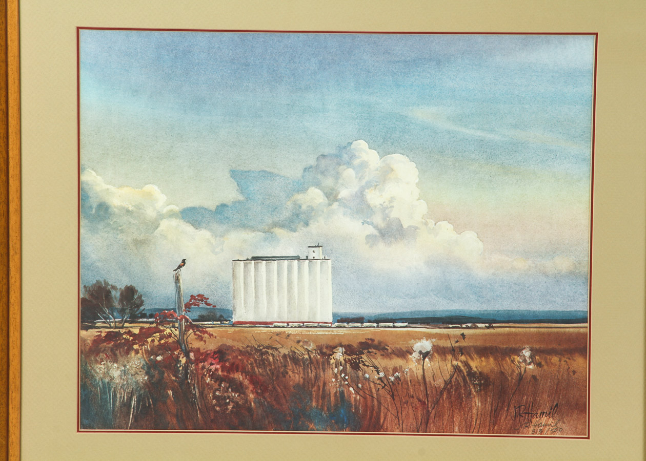J.R. Hamil Signed Limited Edition Print "Grain Elevators"