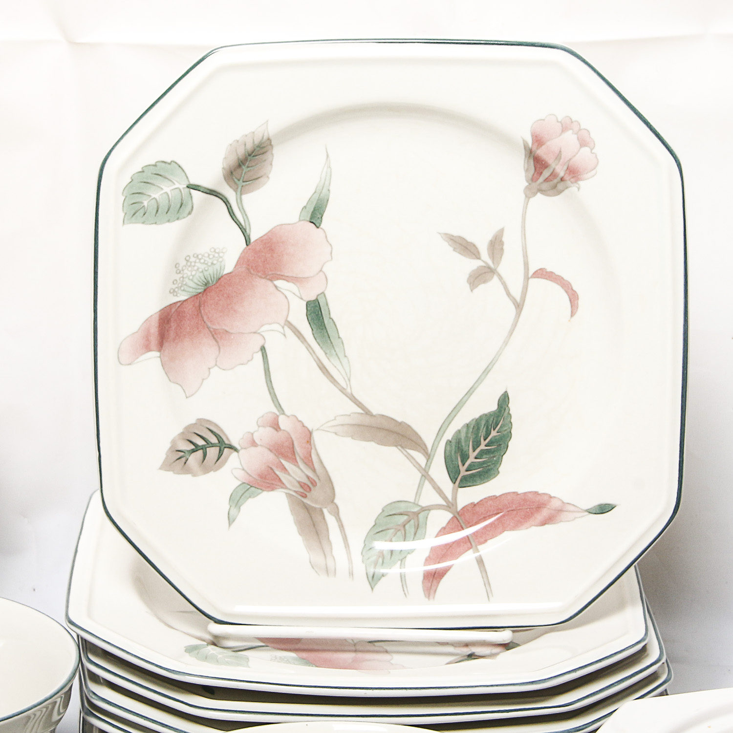 Set of Vintage 1980s Mikasa "Silk Flower" China Dishes