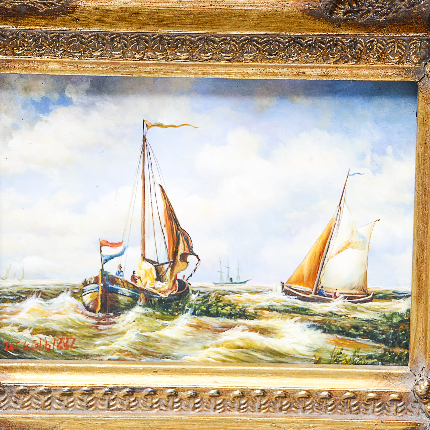 Antique Original Oil Painting by William Webb