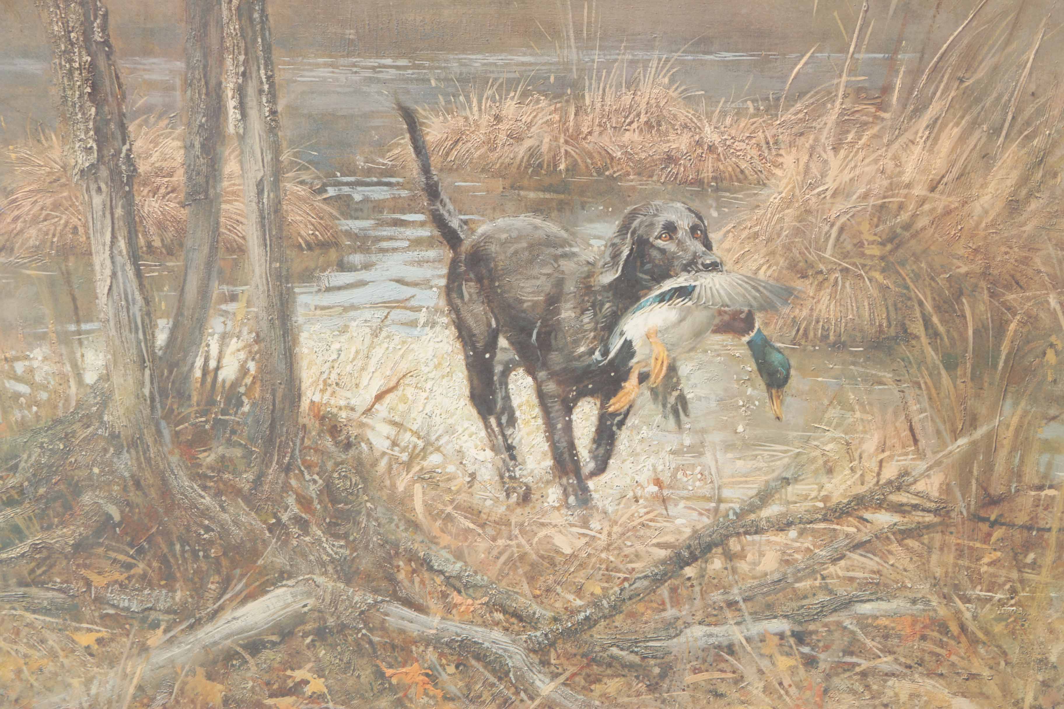 After Robert K. Abbett Offset Lithograph "Gray Water, Labrador Retriever"