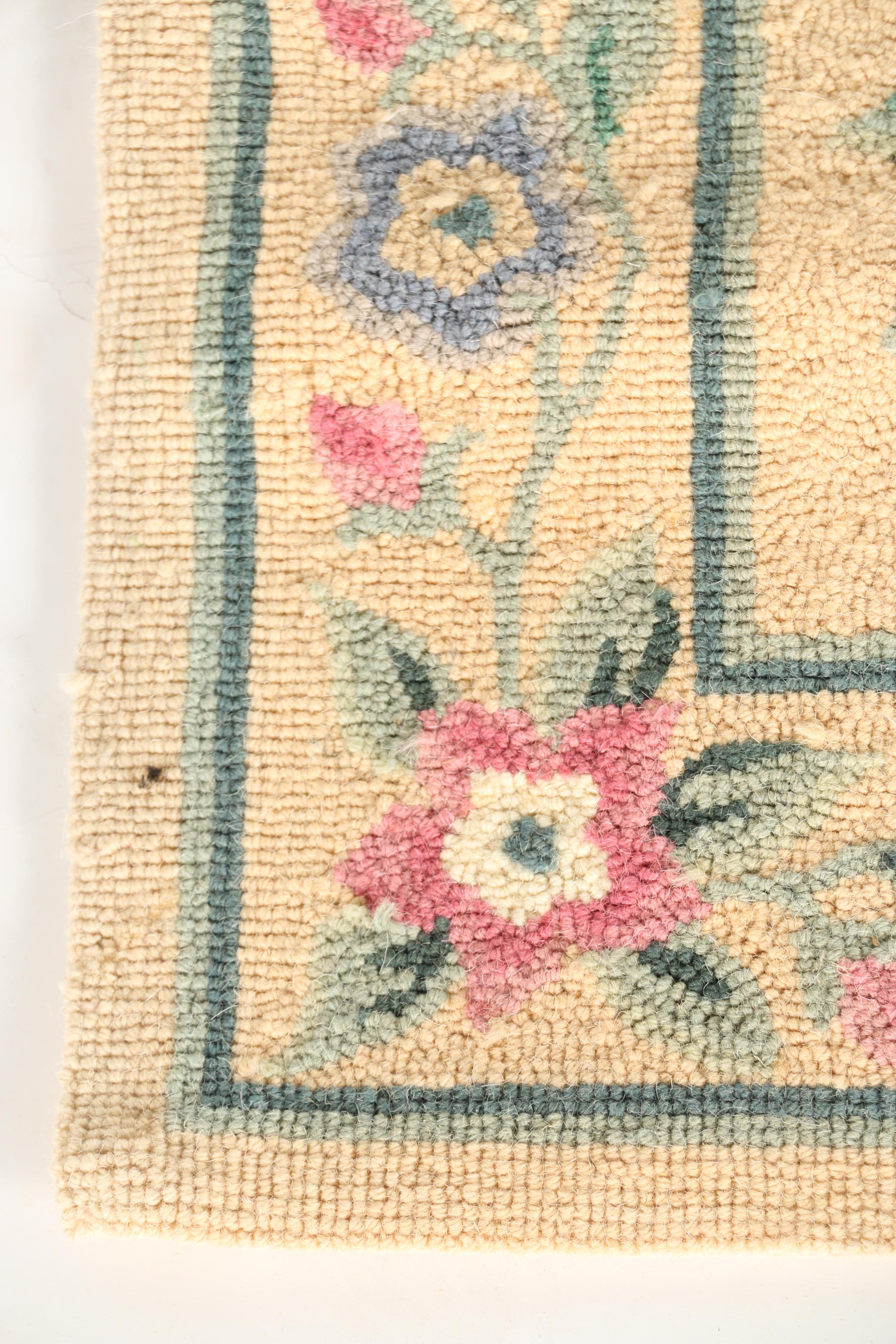 Pair of Hooked Floral Carpet Runners