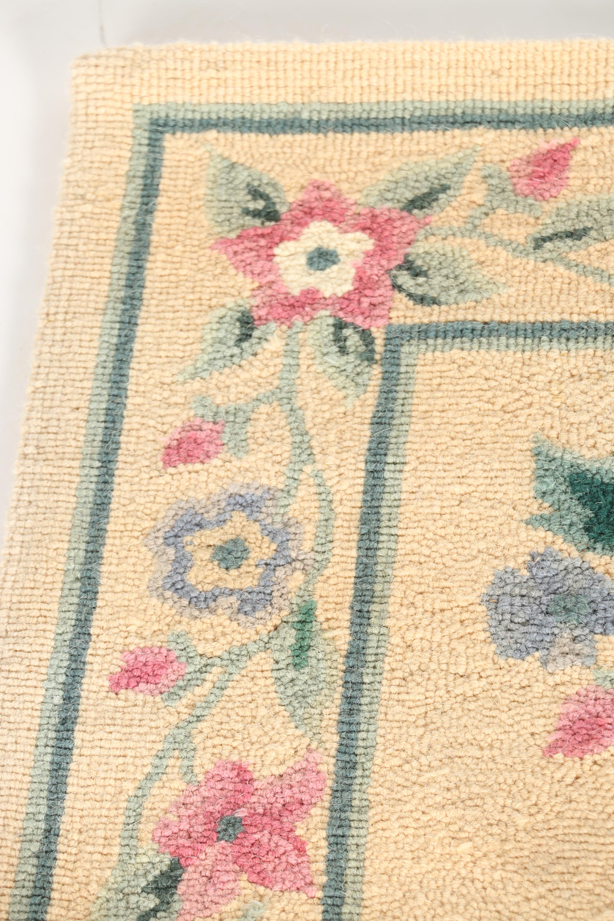 Pair of Hooked Floral Carpet Runners