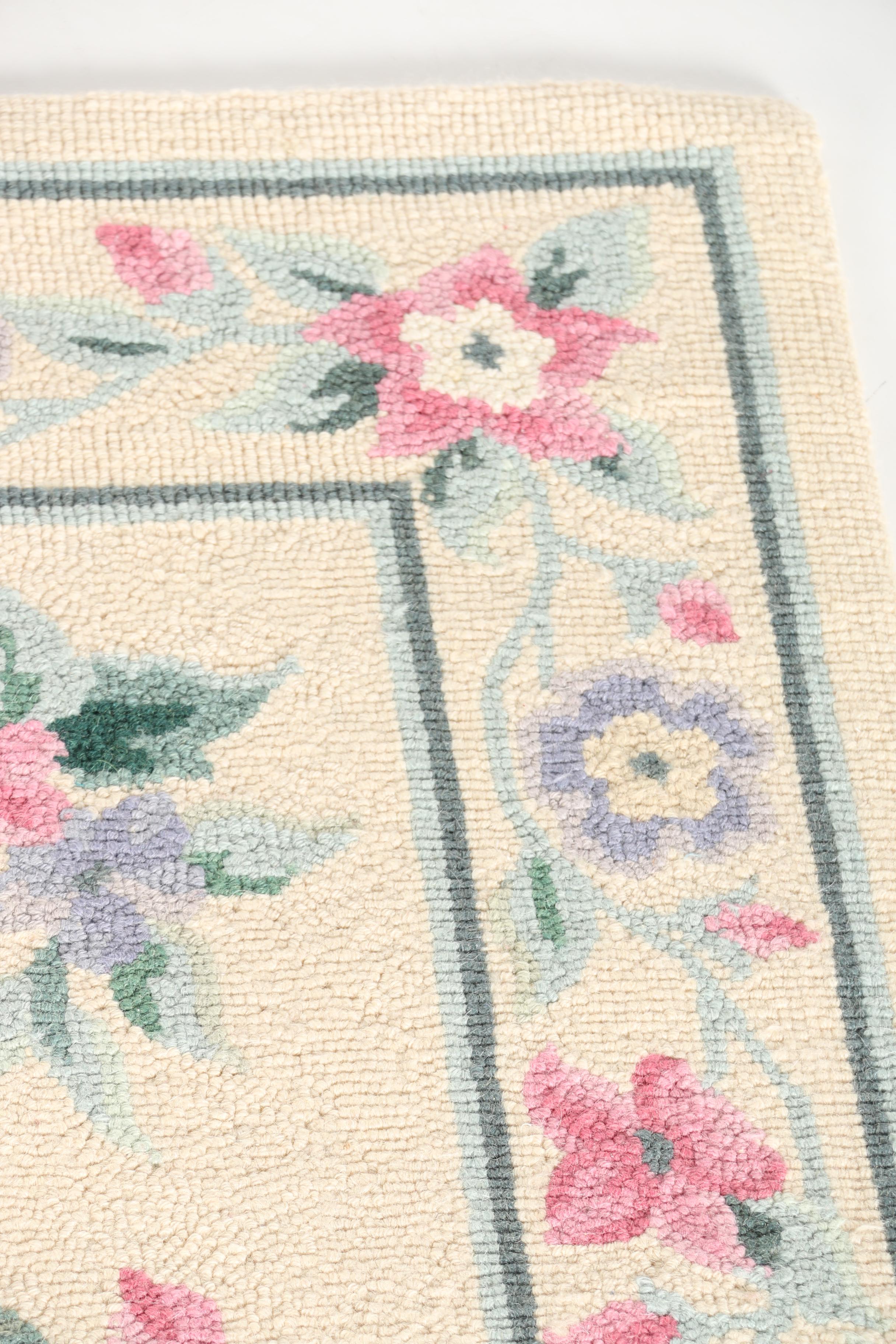 Pair of Hooked Floral Carpet Runners