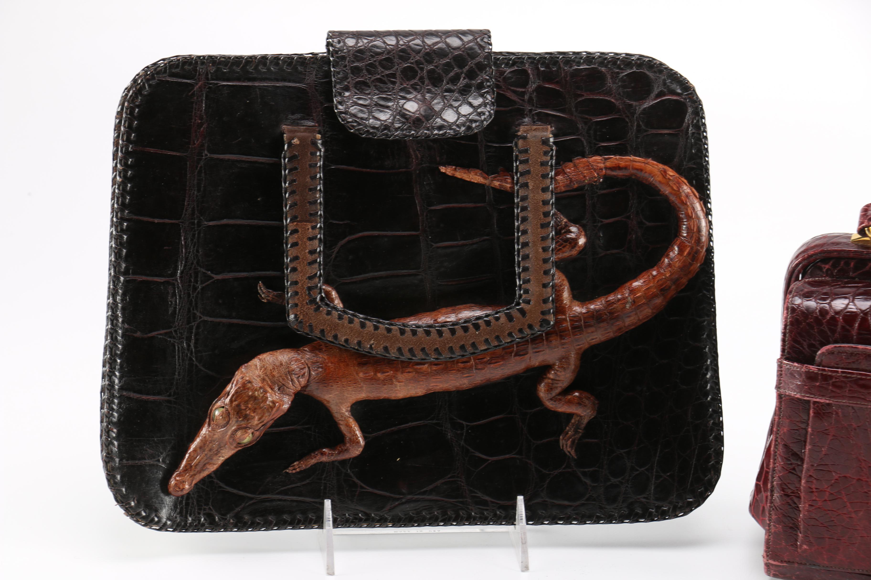 Alligator Leather Purse and Rosenfeld Turtle Skin Purse