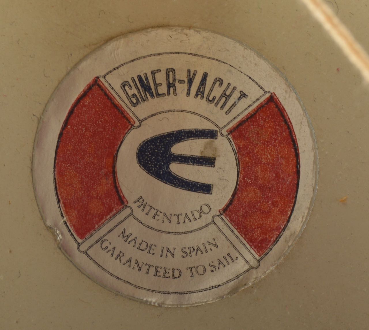 Vintage "Giner-Yacht" Fractional Rig Sloop Pond Yacht with Stand