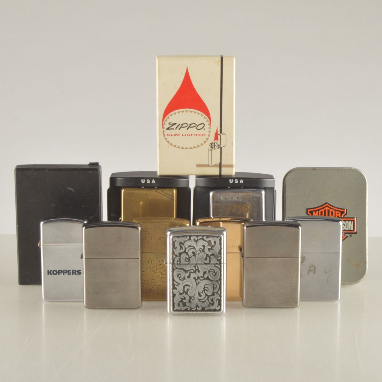 Collection of Vintage Zippo Lighters